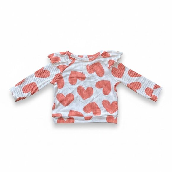 Cat & Jack Baby Girls 2-Piece Cream Heart Outfit Set Size 0-3M - Picture 3 of 6